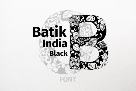Batik India Black: Elevating Design with Floral Display Typography