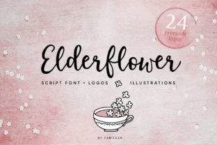 Elderflower: Cute Script Font & Logo Kit