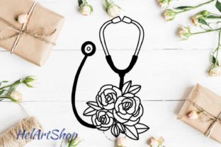 Floral Nurse Stethoscope Digital Assets