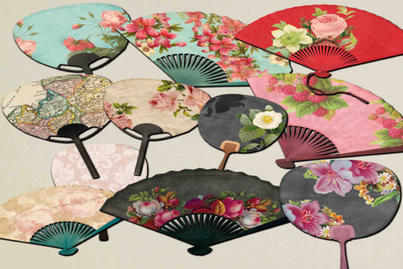 Japanese Fans Clipart for Elegant Paper Crafts