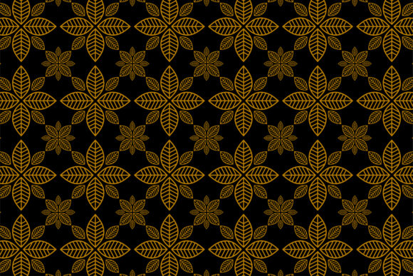 Leaf Pattern Gold on Black Background Design Guide