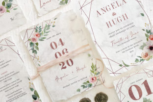 Rose Gold Geometric Wedding Suite