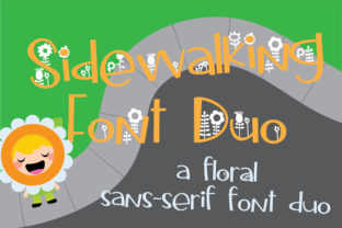 Sidewalking Duo: Whimsical Sans Serif & Floral Font