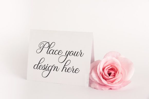 Valentine's Greeting Card Mock Up: Floral Pink Design