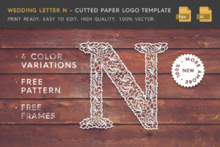 Wedding Letter N - Logo Template: Crafting Elegant Paper-Cut Branding