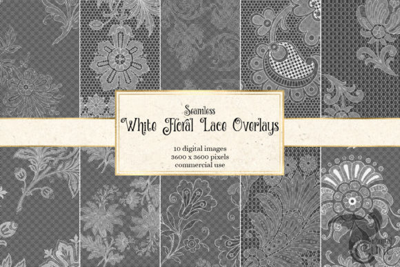 White Floral Lace Overlays: Elevating Digital and Print Design with Texture